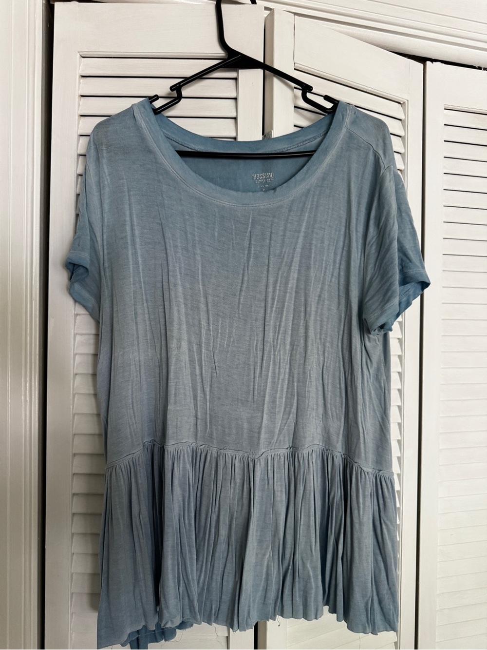 Universal Thread Light Blue Short Sleeve Peplum Tunic